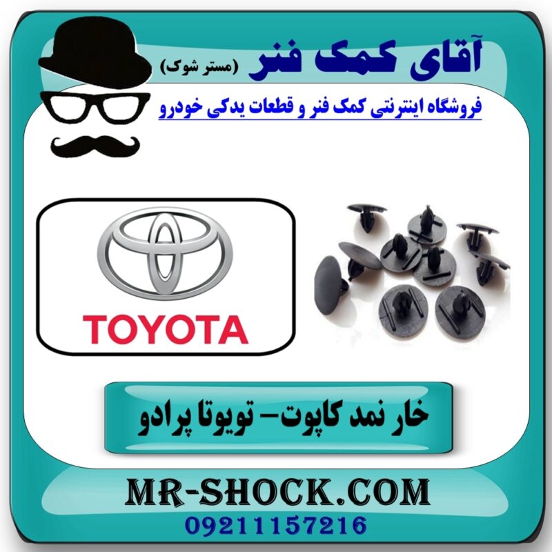 خار نمد کاپوت تویوتا پرادو 2007-2010 (10 عددی) برند اصلی تویوتا جنیون با بهترین قیمت در فروشگاه آقای کمک فنر (مستر شوک) مرکز فروش تخصصی کمک فنر KYB و قطعات یدکی