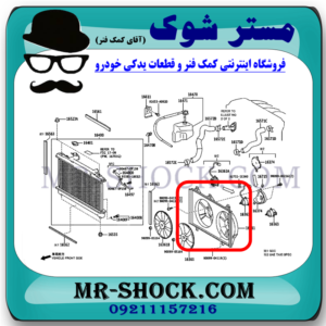 قاب فن رادیاتور تویوتا کمری 2007-2010 برند اصلی تویوتا جنیون با بهترین قیمت در فروشگاه مستر شوک (آقای کمک فنر) مرکز فروش کمک فنر KYB و قطعات یدکی خودرو